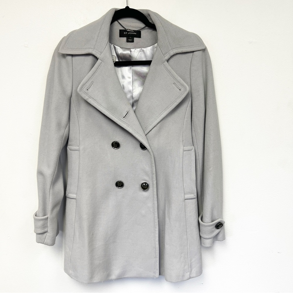 SZ 2 St. John Gray Wool Blend Coat